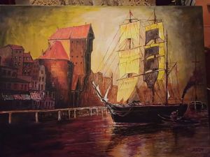 Motława akryl Barbara Strzała Jeziorska